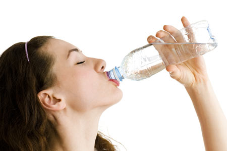 Woman drinking water